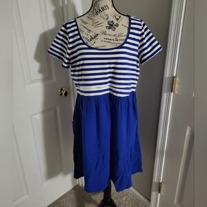 Blue and White Striped Torrid Dress